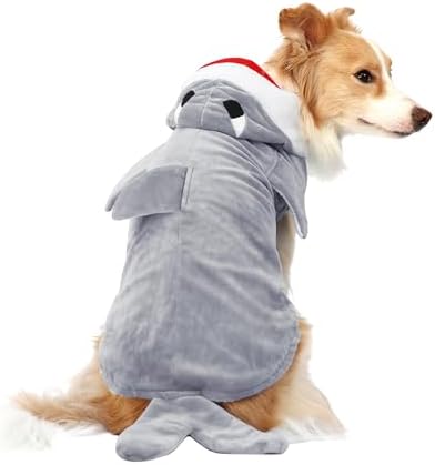 NACOCO Halloween Pet Shark Costume - Dog Cute Clothes Hoodie Cat Warm Outfit Coat Apparel for Small Medium Large Dogs and Cats (Grey, 4XL) by HOME