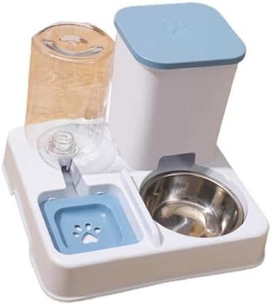 Automatic Pet Feeders and Water Dispenser, Small Pet Feeder and Waterer, with Removable Stainless Steel Bowl, for Cats & Dogs