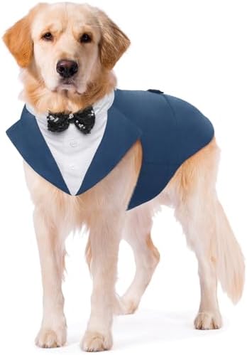 Kuoser Dog Tuxedo, Dog Suit and Bandana Set, Dogs Costume with D-Ring by Kuoser
