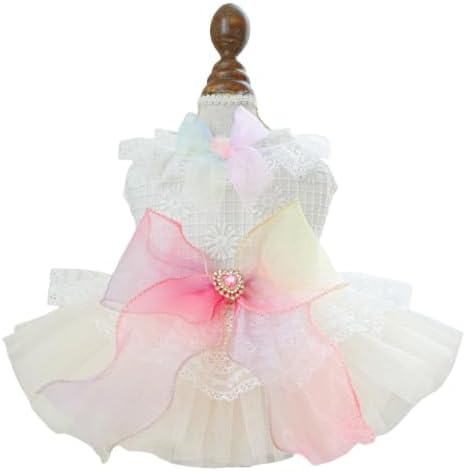 Fashion Sweet Puppy Dog Blingbling Princess Skirt Pet Dog Lace Cake Camisole Tutu Dress D-Pink L by MaruPetyourkidsfriends