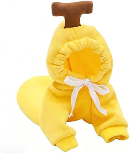 Dog Hoodie Warm Autumn Winter Pet Sweatshirt Yellow Banana Costume, M by guangte