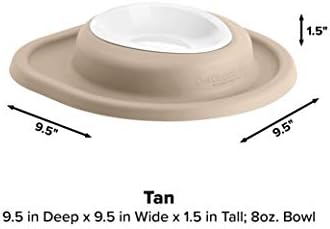 WeatherTech Single Low Pet Feeding System w/Plastic Dog/Cat Bowls - 8 oz (1 Cup) Tan (PSL0801TN)