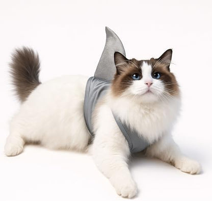 Pet Custom Dog Custom Cat Custom Hoodie, Sporty Look, Funny Gift, Halloween Holiday (Shark with Standing Fin, Small) by Pawcratean