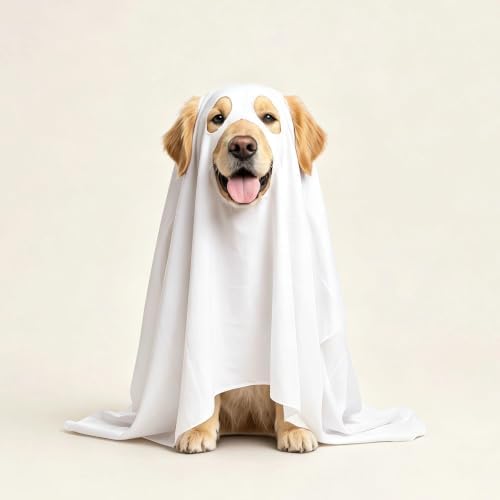 Ghost Dog Costume - White Pet Halloween Outfit by Unknown