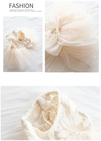 Fashion Sweet Puppy Dog Blingbling Princess Skirt Pet Dog Lace Cake Camisole Tutu Dress C-White XL - Image 5
