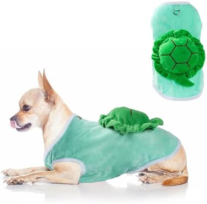 NACOCO Halloween Dog Turtle Costume - Pet Christmas Cosplay Clothes Puppy Funny Winter Warm with D-Ring Soft Coat Outfit Apparel Vest for Small Medium Large Dogs (Green, M) - Image 5