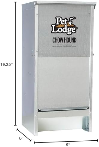 Pet Lodge® Automatic Dog Feeder | Chow Hound Outdoor Pet Feeder | Tough Galvanized Steel | Made in USA (12 Pound)