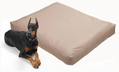 Dog Bed Cover – Waterproof Cover for Dog Bed – Heavy Duty, Machine Washable Zippered Liner – Durable, USA-Made Fabric for Pets – Ideal Pet Bedding Protector for Accidents and Messes - XL (Tan)