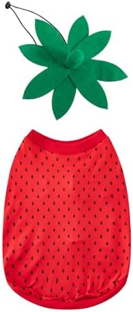 Pet Halloween Costume Dog Strawberry Costume Role Play Clothes for Thanksgiving Christmas (Red, M) - Image 2