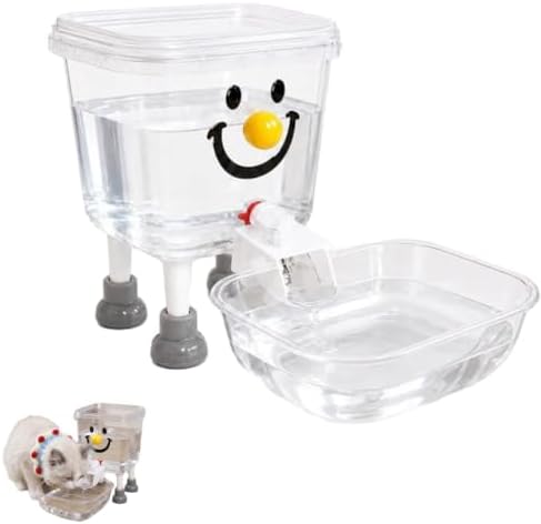 Dog and Cat Water Feeder Pumpless PP Plastic Drink Bowl Dust Cover Feeder Clear Tank Automatic Refill Convenient Novelty Style Indoor，Yellow