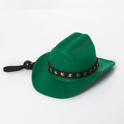 choyaxo Pet Cowboy Costume Cosplay Cap Halloween Costumes for Dogs Cat Pet Party Decoration Mini Cowboy Hat (Green, Small) - Image 3