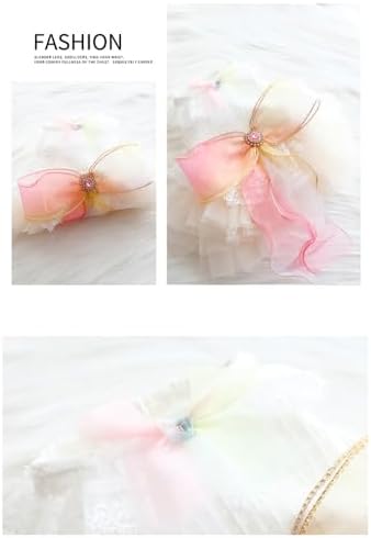 Fashion Sweet Puppy Dog Blingbling Princess Skirt Pet Dog Lace Cake Camisole Tutu Dress D-Pink S - Image 5