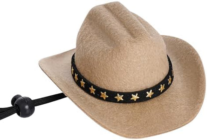 choyaxo Halloween Costumes for Dogs Cat Pet Cowboy Costume Cowboy Hat with Bandana Set for Halloween, Christmas, Holiday, Party, Cosplay (Khaki, Small) - Image 4