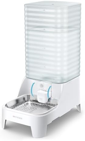 Automatic Dog Water Bowl Dispenser with Patented Faucet - 8L Large Gravity Cat Water Dispenser with Filter & Adjustable Base, Wide Mouth for Easy Clean, BPA-Free, Stainless Steel Pet Waterer for Pets