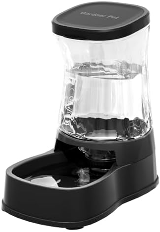Gardner Pet 1.0Gal Gravity Automatic Dog Water Bowl Dispenser 100% BPA Free(Black)
