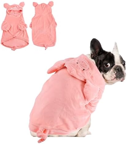 NACOCO Halloween Pig Dog Costume - Pet Christmas New Year Hoodie Warm Party Coat Outfit for Small and Medium Cat Dog Clothes(Pink Pig,S) by HOME