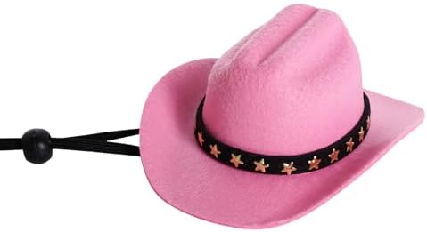 choyaxo Halloween Costumes for Dogs Cat Pet Cowboy Costume Cowboy Hat with Bandana Set for Halloween, Christmas, Holiday, Party, Cosplay (Pink, Small) - Image 3