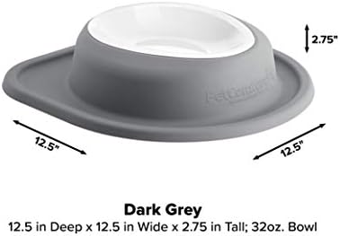 WeatherTech Single Low Pet Feeding System w/Plastic Dog/Cat Bowls - 32 oz (4 Cups) Dark Grey (PSL3203DG)