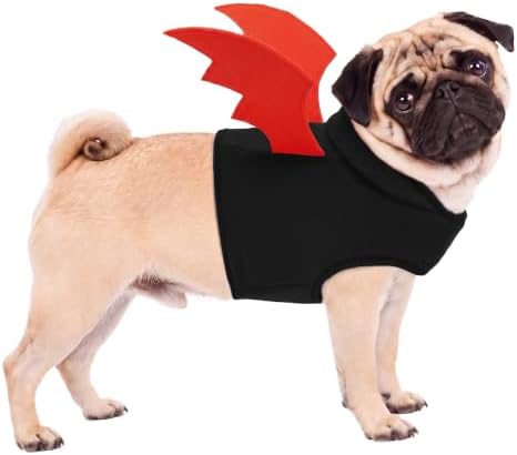 PUMYPOREITY Dog Halloween Costume with Bat Wings, Fleece Pet Outfit by PUMYPOREITY