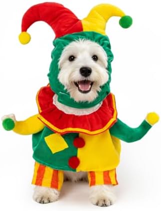 DELIFUR Dog Clown Costume Funny Pet Outfit for Halloween Christmas, Small by DELIFUR