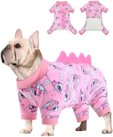 CuteBone Dinosaur Costume Dog Pajamas, Stretchy Spandex Crystal Velvet Sleepwear Coat for Small Dogs, Soft & Warm Pet Outfit Clothes for Cold Weather, Cozy Pullover Design COSP09XS by CuteBone