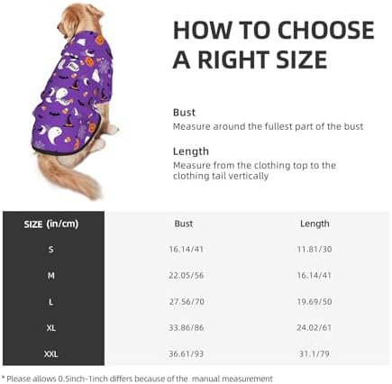 Halloween Dog Costume Purple Ghost Halloween Cosplay Clothes Sweaters Outfits Pullover Pets' Sweatshirt Hoodies with Pocket for Medium Large Dogs-L - Image 3