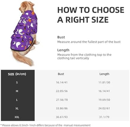 Halloween Dog Costume Purple Ghost Halloween Cosplay Clothes Sweaters Outfits Pullover Pets' Sweatshirt Hoodies with Pocket for Medium Large Dogs-L - Image 3