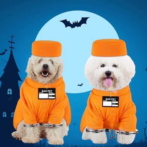 Cozypower 4 Pcs Halloween Dog Prisoner Costumes Accessories, L - Image 4