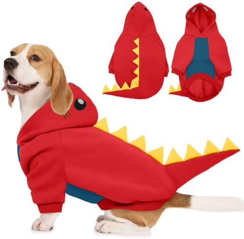 Lelepet Dog Dinosaur Costume Large Dog Halloween Costume Warm Fleece Hoodie by LeLePet