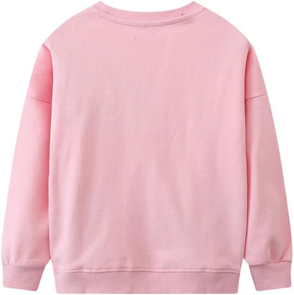 Toddler Baby Girls Cotton Sweater, Long Sleeve Crewneck Sweatshirt Pullover Kids Warm Clothing for Fall Winter