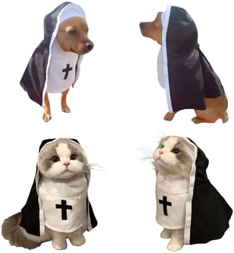 Cat/Dog Nun Costume Pet Clothing, Habit Outfit Halloween (2XL) - Image 4