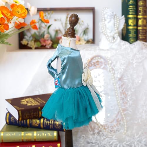 Fashion Sweet Puppy Dog Blingbling Princess Skirt Pet Dog Lace Cake Camisole Tutu Dress J-Blue M - Image 4