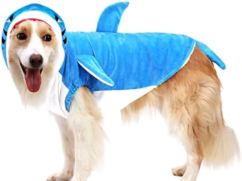 NACOCO Pet Shark Costume Clothes, Cute Christmas Dog Apparel Outfit for Large Dogs, Fall and Winter (Blue, 3XL) - Image 3