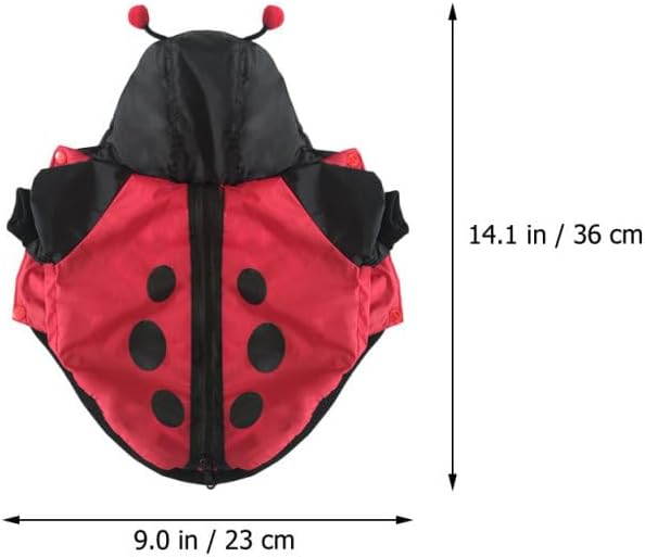 Abaodam Ladybug Dog Cat Costume for Halloween, Small Pet Ladybug Costume - Image 2