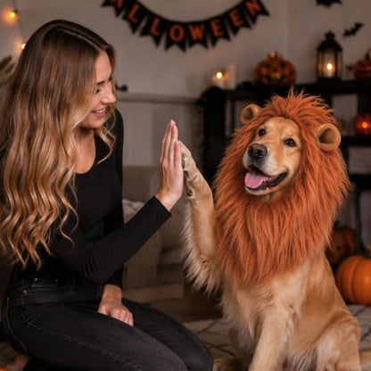 Lion Dog Costume Pet Realistic Wig Halloween Dogs Costume Accessory - Image 4