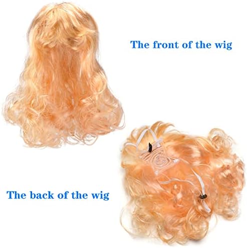 Funny Dog Cat Cosplay Wig for Halloween, Christmas, Parties, Festivals - Pet Wigs for Small, Medium and Large Dogs (Long Blonde Curly Hair) - Image 7