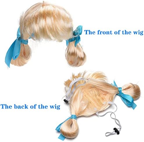 Funny Dog Cat Cosplay Wig, Pet Wigs for Halloween, Christmas, Parties, Festivals, Dog Wigs for Small Medium and Large Dogs(Golden Braid) - Image 7