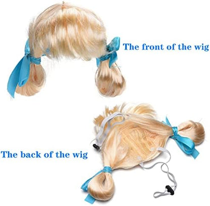 Funny Dog Cat Cosplay Wig, Pet Wigs for Halloween, Christmas, Parties, Festivals, Dog Wigs for Small Medium and Large Dogs(Golden Braid) - Image 7