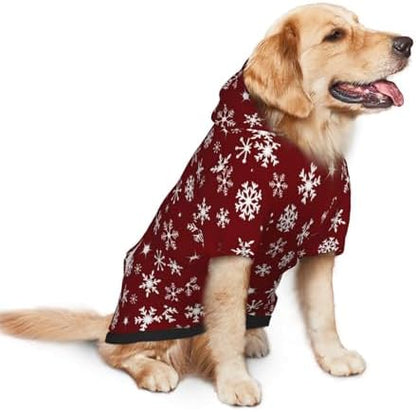 Christmas Costume for Dogs Snowflakes Hoodie Winter Christmas Cosplay Clothes Sweaters Outfits Pullover Pets' Sweatshirt Hoodies with Pocket for Medium Large Dogs-M - Image 6