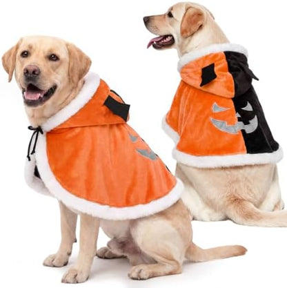 AOFITEE Dog Halloween Costumes Flannel Dog Cape with Funny Pumpkin Print XL by AOFITEE