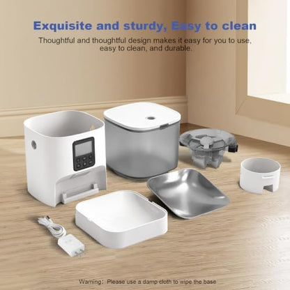 ANDOLL HOME Automatic Cat Feeder,4L Timed Cat＆Dog Dry Food Dispenser
