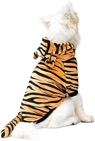 Dog Halloween Tiger Costume Pet Funny Uniform Cat Tiger Cosplay Clothes for Small to Medium Dogs(S) - Image 2