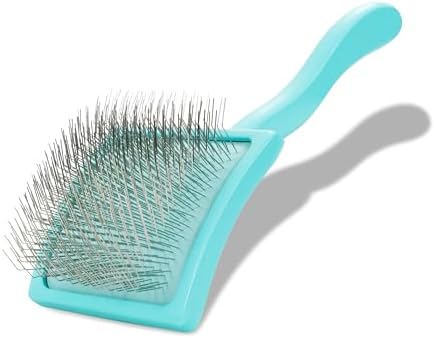 Chris Christensen Big G Dog Slicker Brush for Dogs (Goldendoodles, Labradoodles, Poodles), Groom Like a Professional, Fluff Detangle Style, Saves Time Energy, Teal, Large by ChrisChristensen