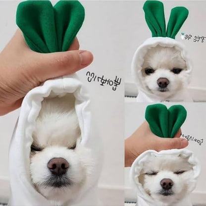 Dog Hoodie Warm Autumn Winter Pet Sweatshirt White Radish Hoodie, M - Image 3