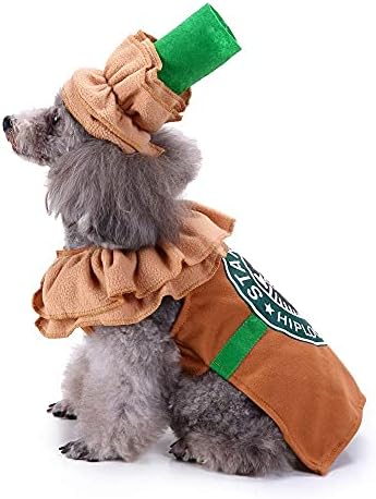 Dog Costume Clothes Latte Coffee Dog Halloween Costumes for Small Medium Dogs, Pet Cat Outfit Puppy Cosplay Outfit Christmas Party Special Events Photo Props Dress up Accessories by Coppthinktu