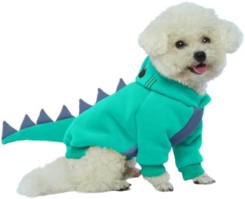 Lelepet Dog Dinosaur Costume Small Dog Halloween Costume Warm Fleece Hoodie by LeLePet