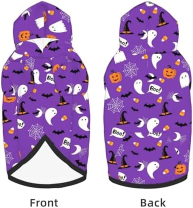 Halloween Dog Costume Purple Ghost Halloween Cosplay Clothes Sweaters Outfits Pullover Pets' Sweatshirt Hoodies with Pocket for Medium Large Dogs-L - Image 6