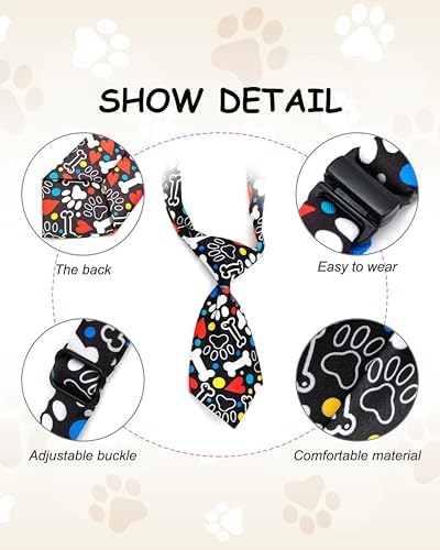 PET SHOW 10 Pack Paw Print Dog Ties Neckties XS for Small Dogs - Image 2