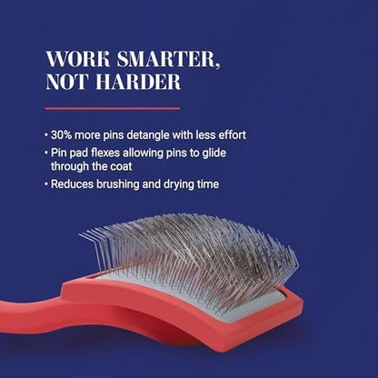 Chris Christensen Baby G Dog Slicker Brush for Dogs (Goldendoodles, Labradoodles, Poodles), Groom Like a Professional, Fluff Detangle Style, Saves Time Energy, Coral, Small - Image 3