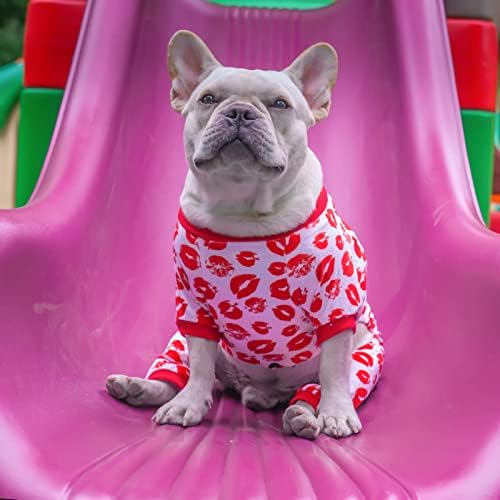 CuteBone Dog Pajamas Valentines Costumes Fleece Pet Clothes Puppy Onesie Winter Holiday Cute Cat Jammies Keep Your Pet Warm in The Cold Weather P116M - Image 4